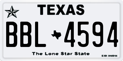 TX license plate BBL4594
