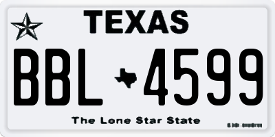 TX license plate BBL4599