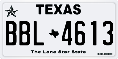 TX license plate BBL4613