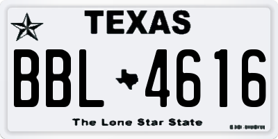 TX license plate BBL4616