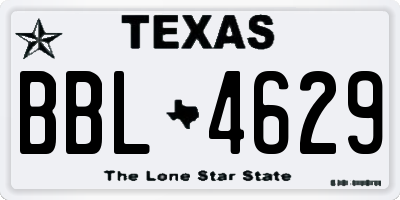 TX license plate BBL4629