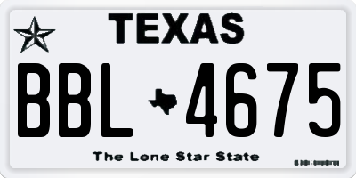 TX license plate BBL4675