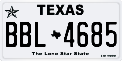 TX license plate BBL4685