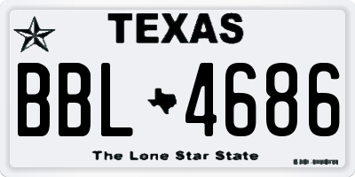 TX license plate BBL4686