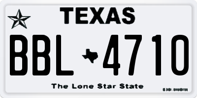 TX license plate BBL4710