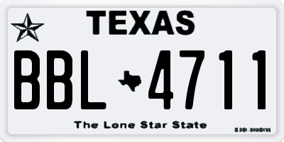 TX license plate BBL4711