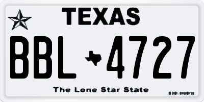 TX license plate BBL4727