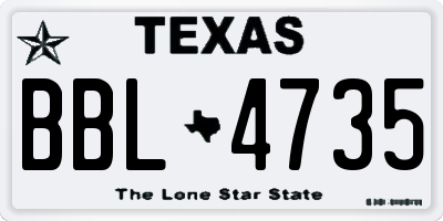 TX license plate BBL4735