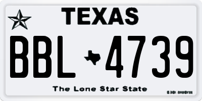 TX license plate BBL4739