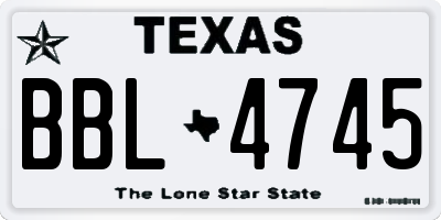 TX license plate BBL4745