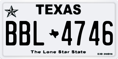 TX license plate BBL4746