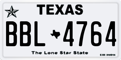 TX license plate BBL4764