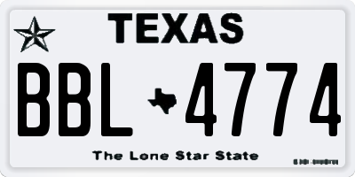 TX license plate BBL4774