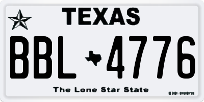 TX license plate BBL4776