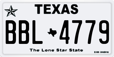 TX license plate BBL4779