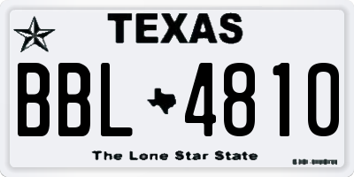 TX license plate BBL4810
