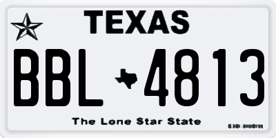 TX license plate BBL4813