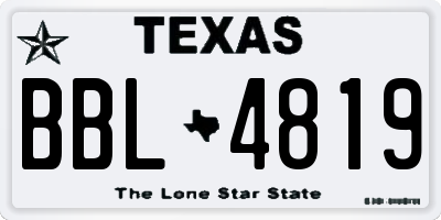 TX license plate BBL4819
