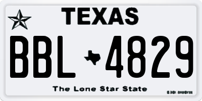 TX license plate BBL4829