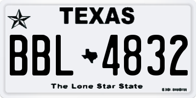 TX license plate BBL4832