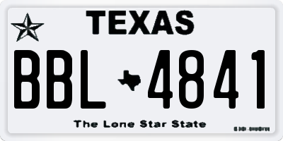 TX license plate BBL4841
