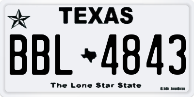 TX license plate BBL4843