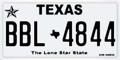 TX license plate BBL4844