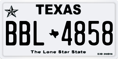 TX license plate BBL4858