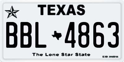 TX license plate BBL4863