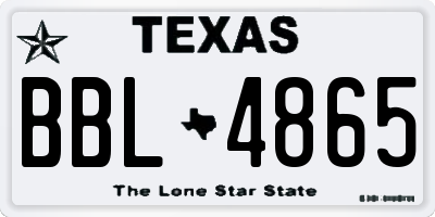 TX license plate BBL4865