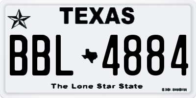 TX license plate BBL4884