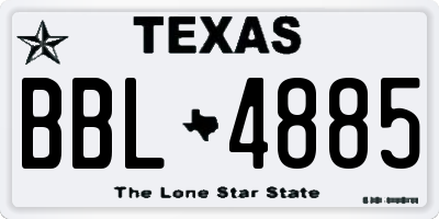 TX license plate BBL4885