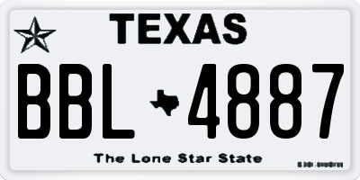 TX license plate BBL4887