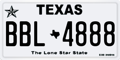 TX license plate BBL4888