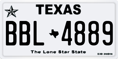TX license plate BBL4889
