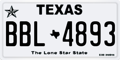 TX license plate BBL4893