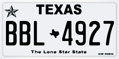 TX license plate BBL4927