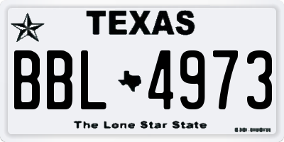 TX license plate BBL4973