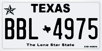 TX license plate BBL4975