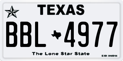 TX license plate BBL4977