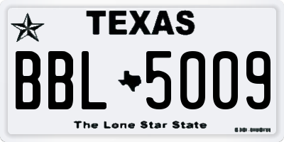TX license plate BBL5009