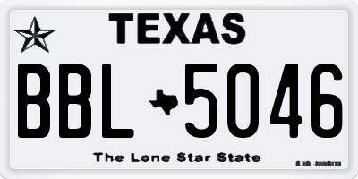 TX license plate BBL5046