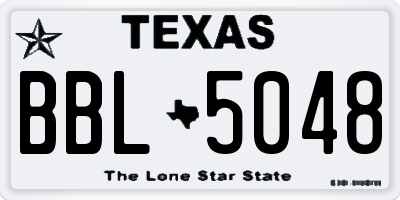 TX license plate BBL5048