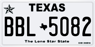 TX license plate BBL5082