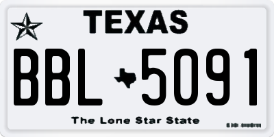 TX license plate BBL5091