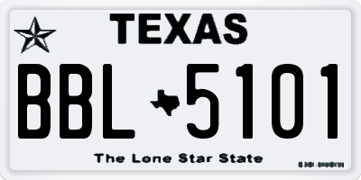 TX license plate BBL5101