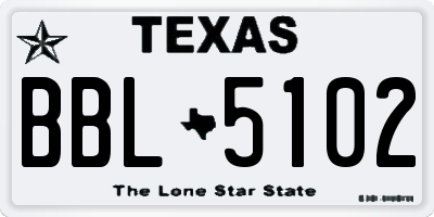 TX license plate BBL5102