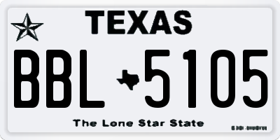 TX license plate BBL5105
