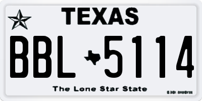 TX license plate BBL5114