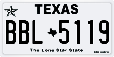 TX license plate BBL5119
